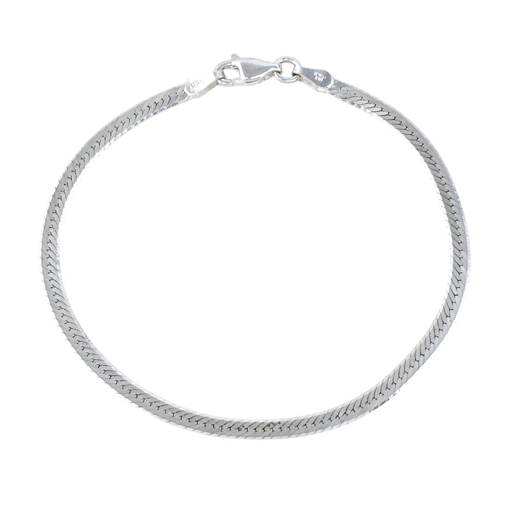 Vintage Italy Sterling Silver 925 Herringbone Bracelet 7"